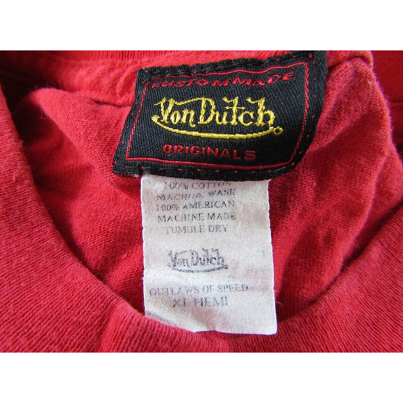 Y2K Von Dutch Originals Red "Deluxe Road Tester" T-Shirt Size XL - Picture 5 of 5